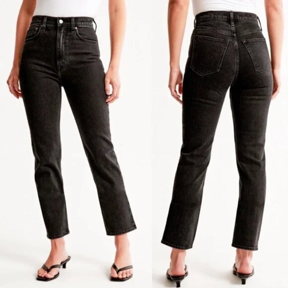 Abercrombie & Fitch Curve Love Ankle Straight Ultra High Rise Jeans 26 / 2 - Picture 1 of 12